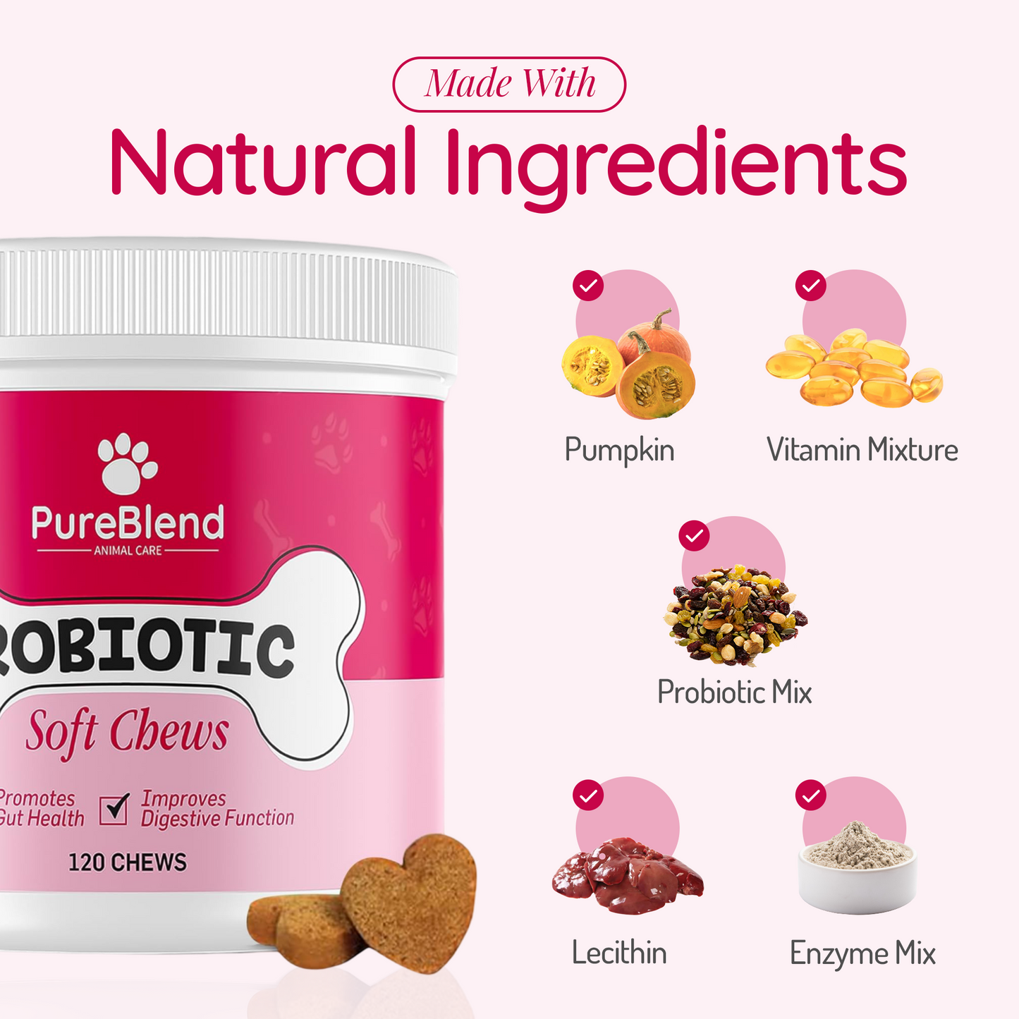 PureBlend Probiotic Chews for Dogs